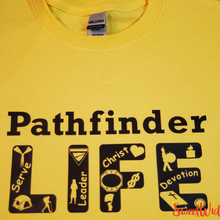 Load image into Gallery viewer, Adult Pathfinder life yellow short sleeve t-shirt