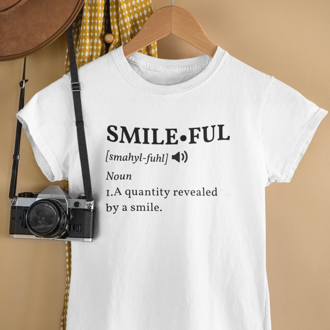 Smileful noun definition white short sleeve t-shirt